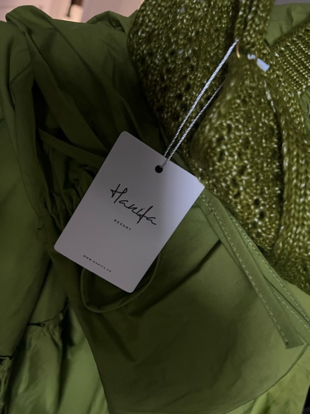 Hanifa Olive Green Tiered Maxi Skirt and crop - Picture 3 of 7